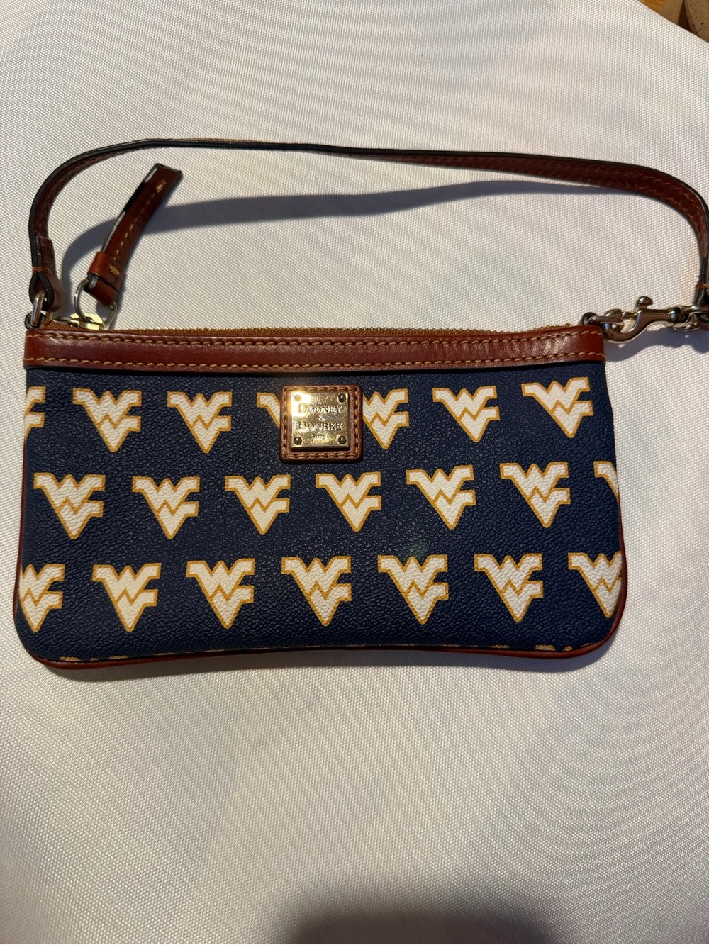 Dooney & Bourke WVU West Virginia Mountaineers Wristlet – Navy & Gold